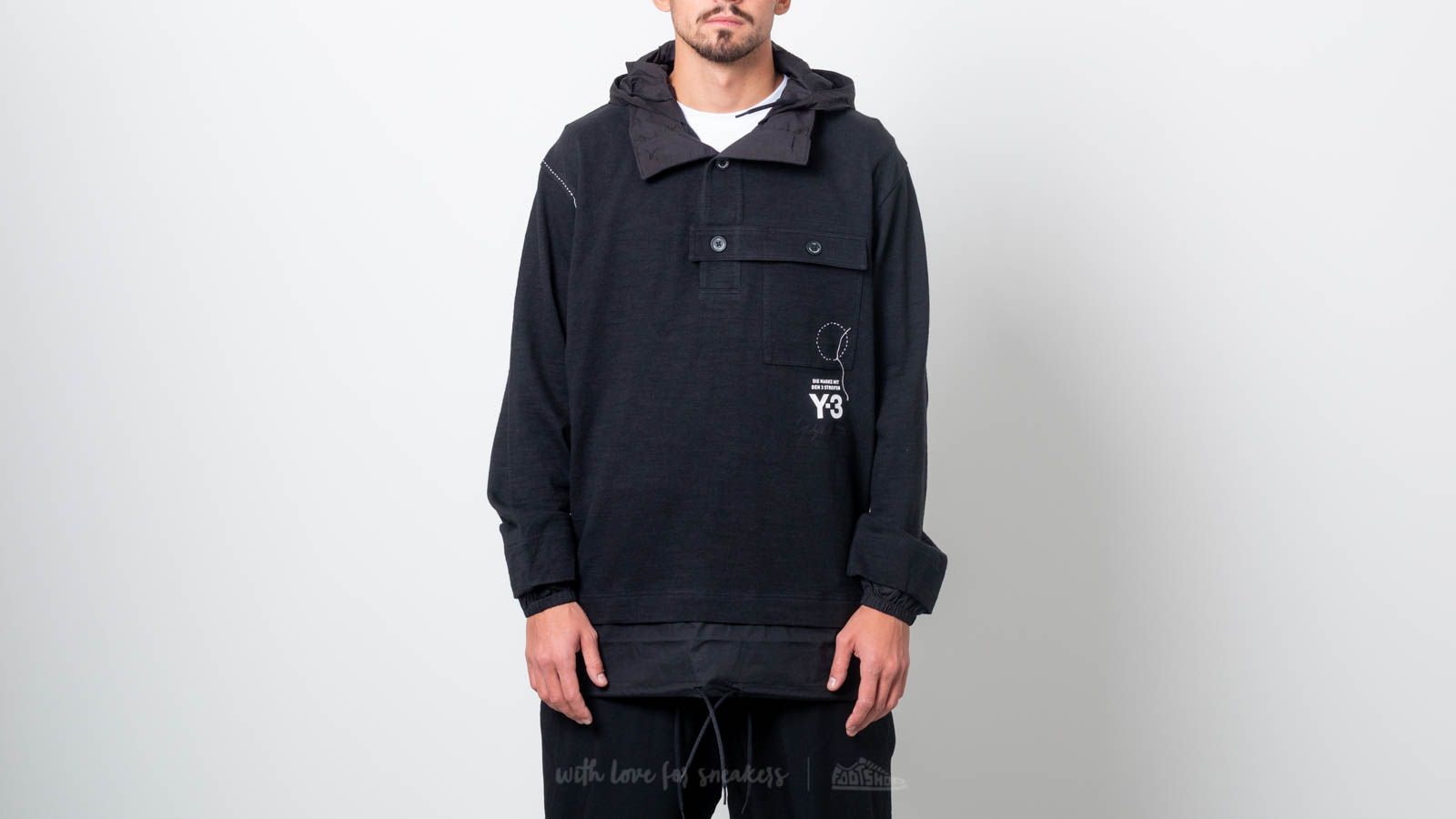 Y-3 M SASHIKO LAYERED HOODIE
