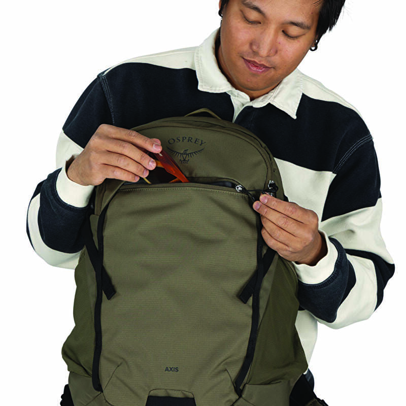 osprey axis 24 l backpack Laptop -Everyday Bag with Laptop Sleeve & Bottle Pockets for College, Commute, & Travel, Barley Brown : Electronics and theres a smaller zippered pocket with a soft lining for sunglasses or small electronics The Osprey Axis 24 is