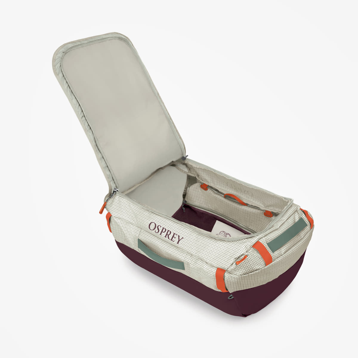Vīriešu plecu somas Osprey Transport Mystery White/ Moody Burgundy