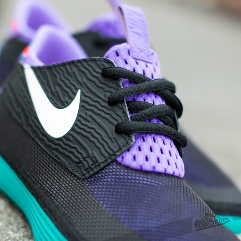 Men s shoes Nike Solarsoft Moccasin Black White Turbo Green Purple