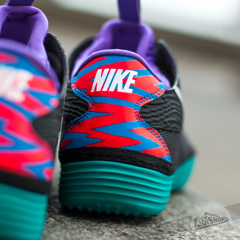 Men's shoes Nike Solarsoft Moccasin Black/White/Turbo Green/Purple