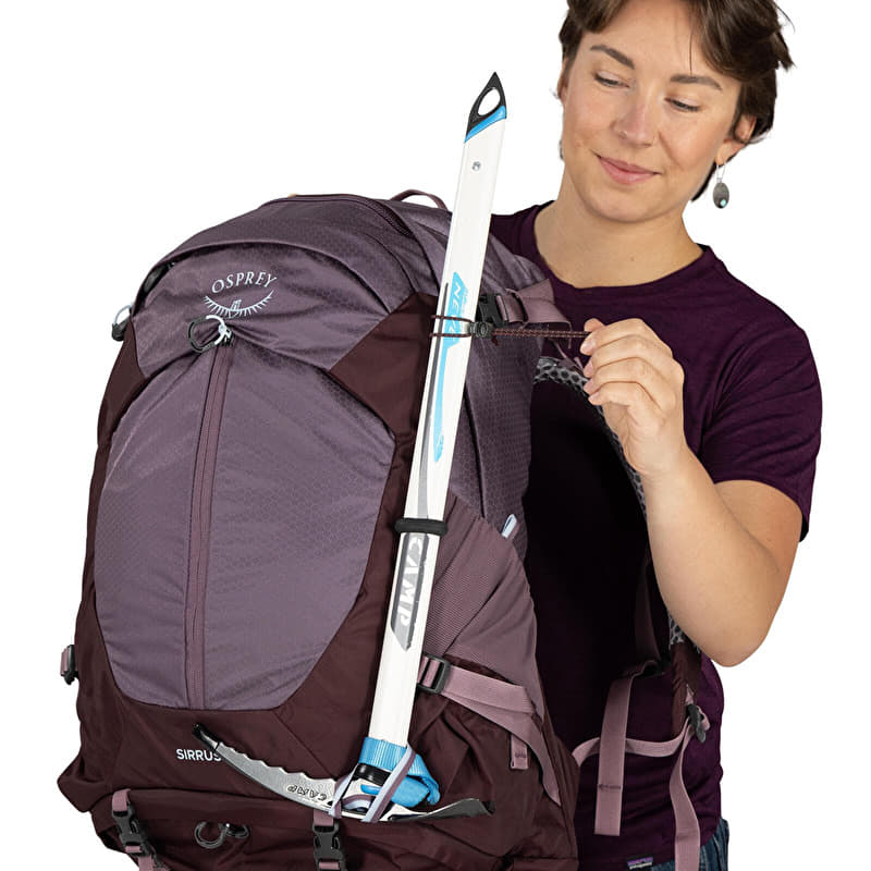 osprey backpack 34 Sirrus Backpack, Elderberry Purple/Chiru Tan loading models Osprey Sirrus 34
