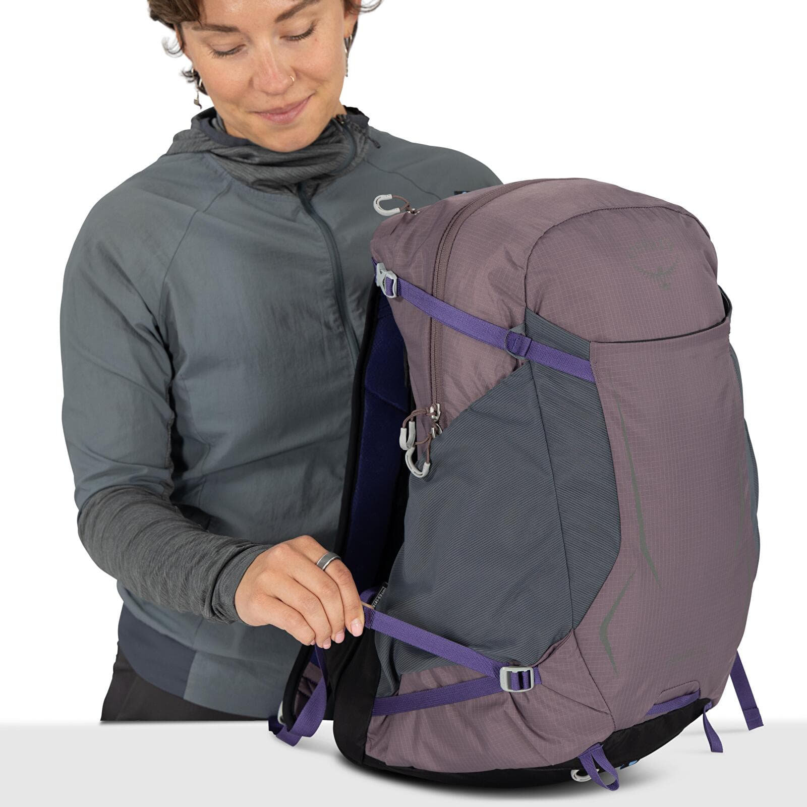 Vīriešu mugursomas Osprey Hikelite 28 Graphite Purple