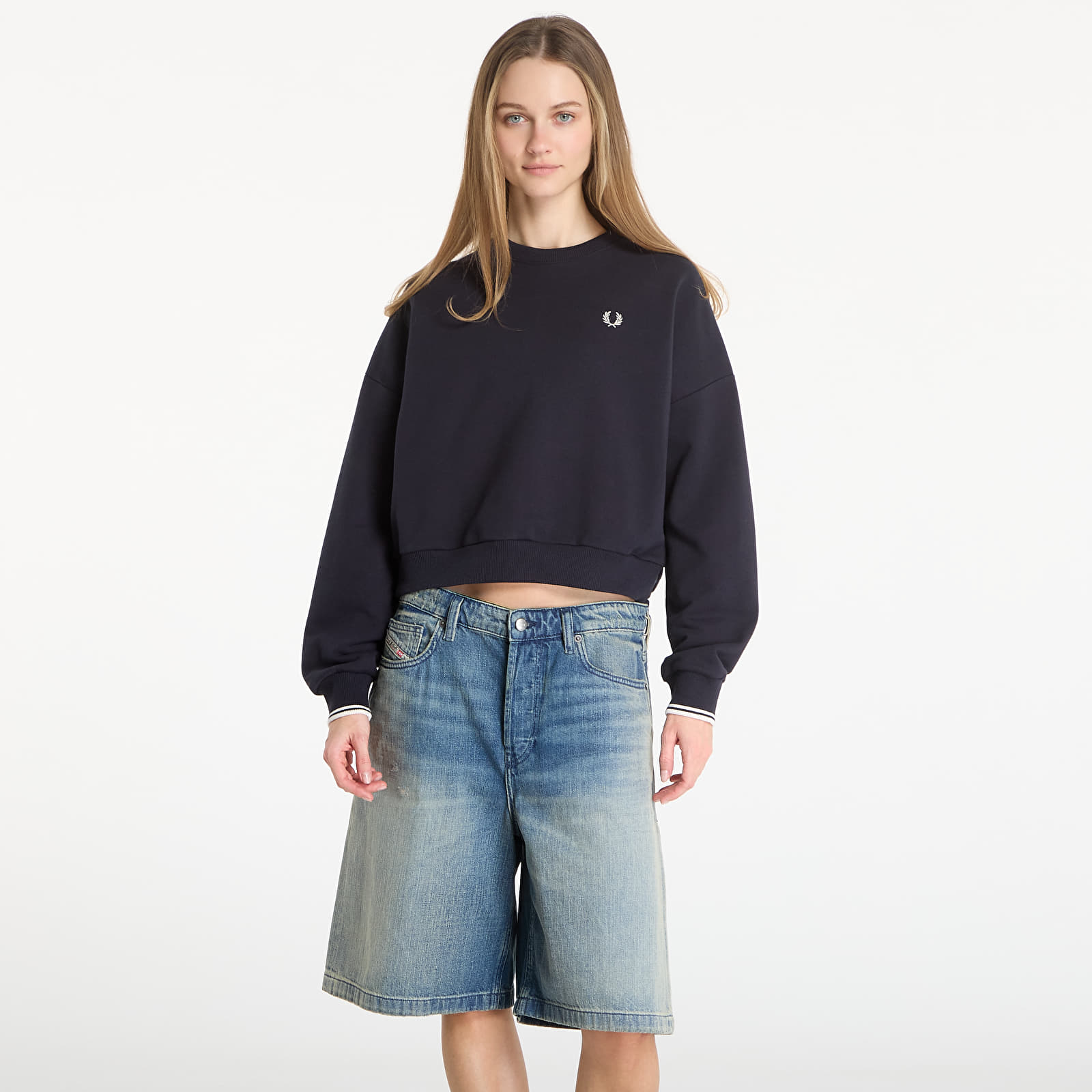 Mikiny FRED PERRY Tipped Sweatshirt Navy