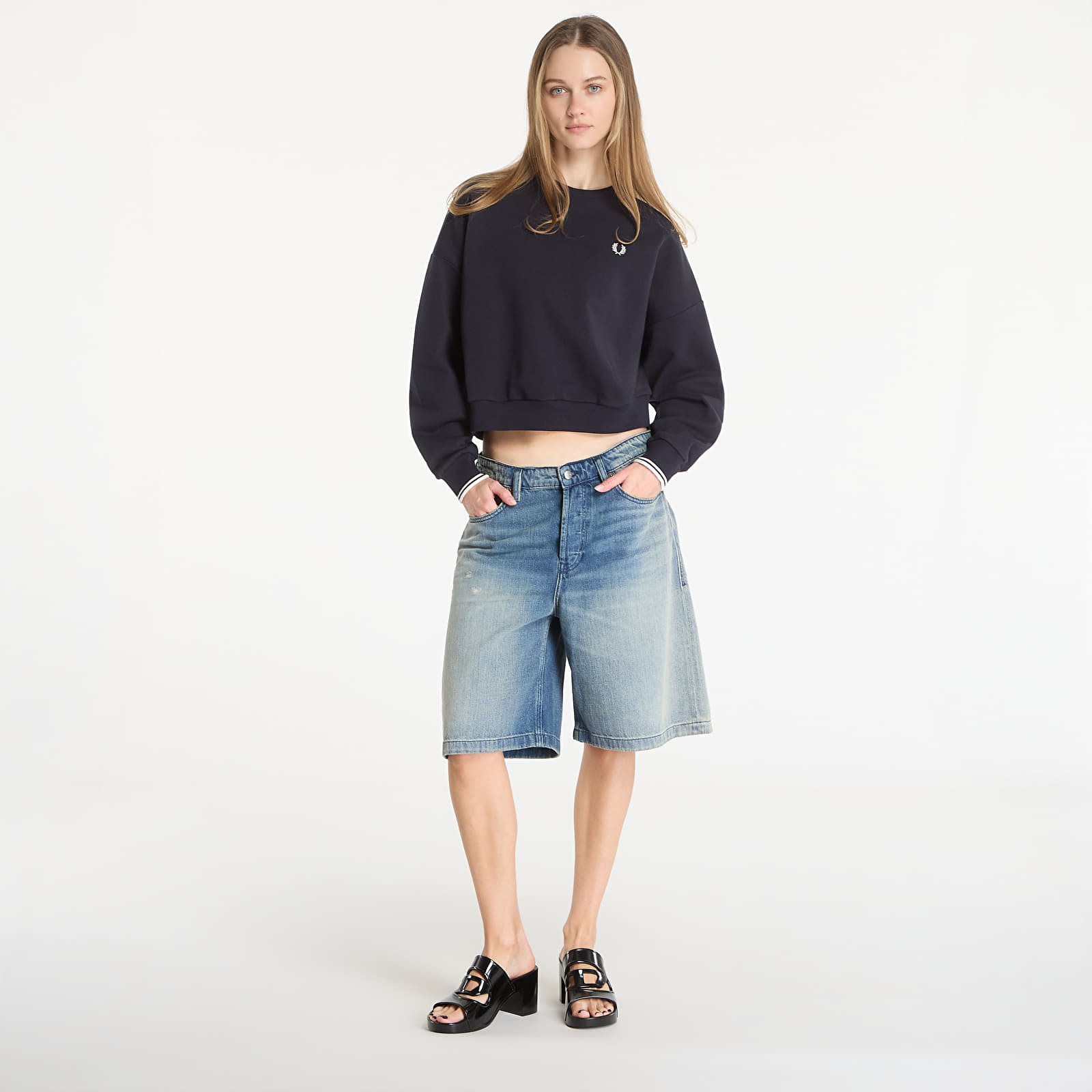 Mikiny FRED PERRY Tipped Sweatshirt Navy