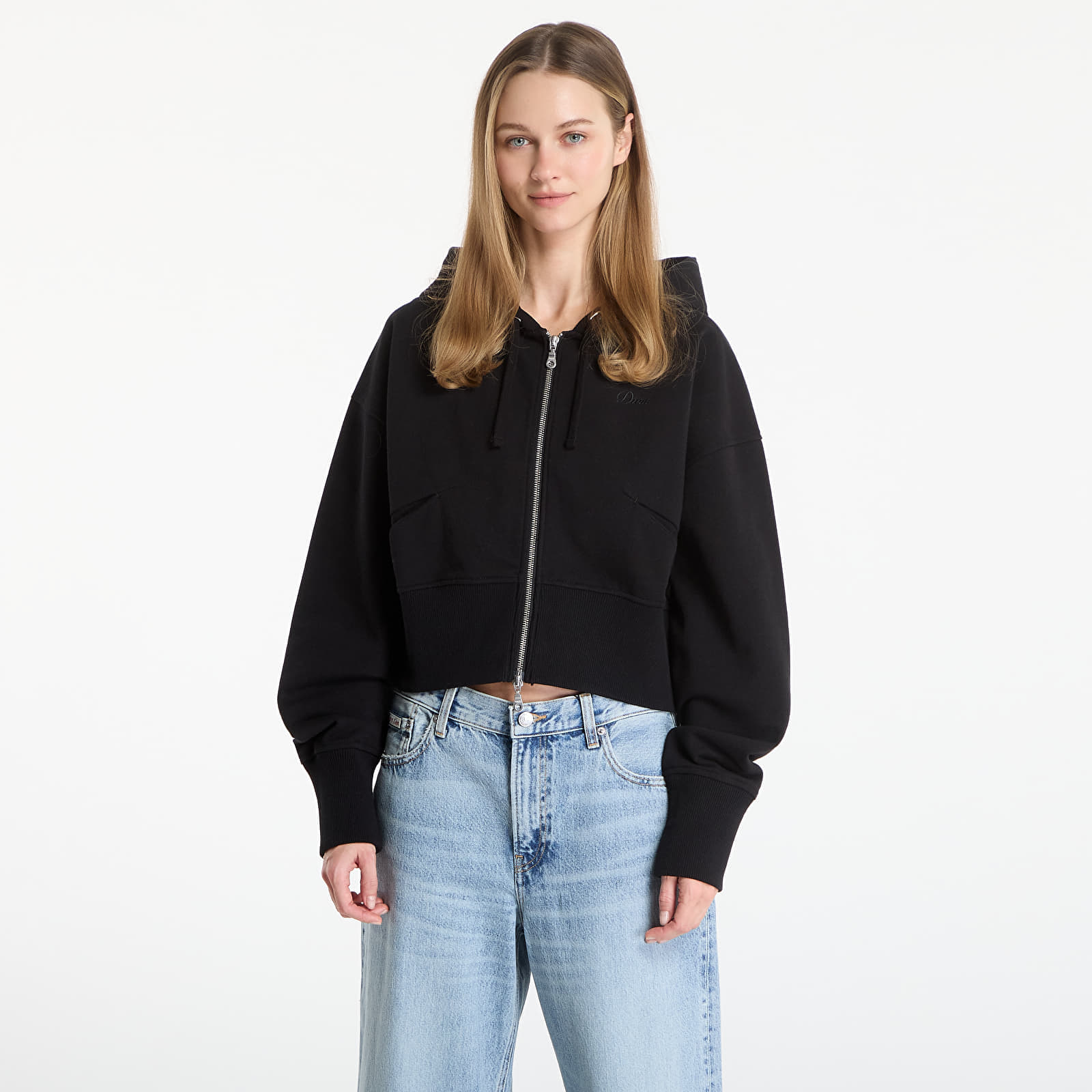 Суитшърт DIME Cropped Zip Hoodie UNISEX Black M