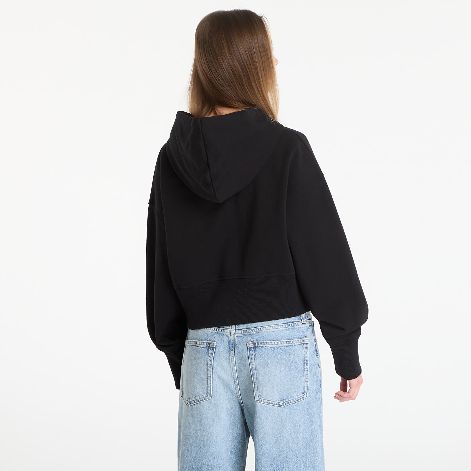 Mikinas ar kapuci un sporta krekli DIME Cropped Zip Hoodie UNISEX Black