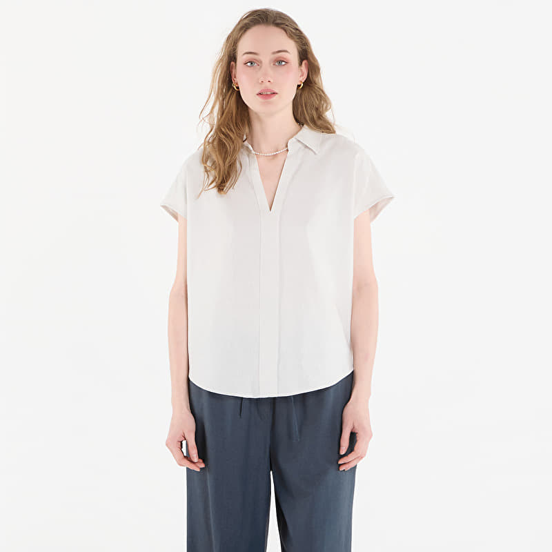 Shirt Calvin Klein Linen Cks Ss Classic Fit Shirt White Sand