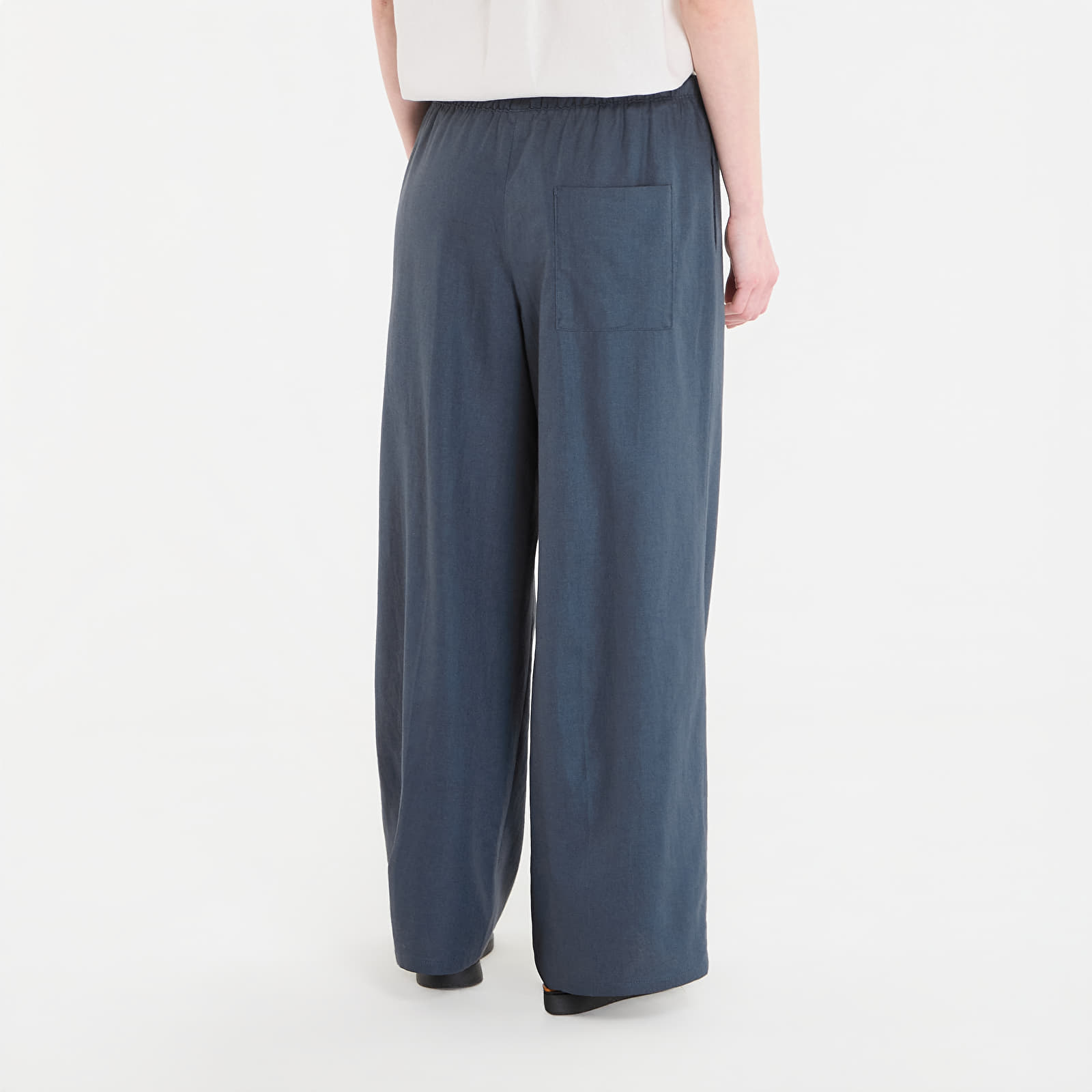 Byxor för kvinnor Calvin Klein Jeans Linen Weekend Casual Pant Biloxi Blues