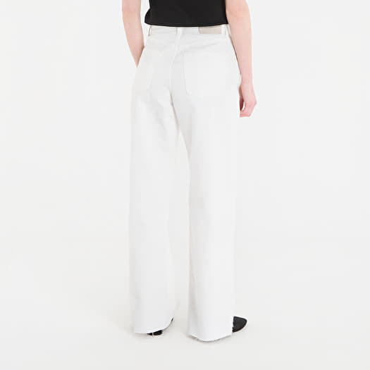 Džíny Calvin Klein Jeans The Wide Leg Raw Hem Chalk White