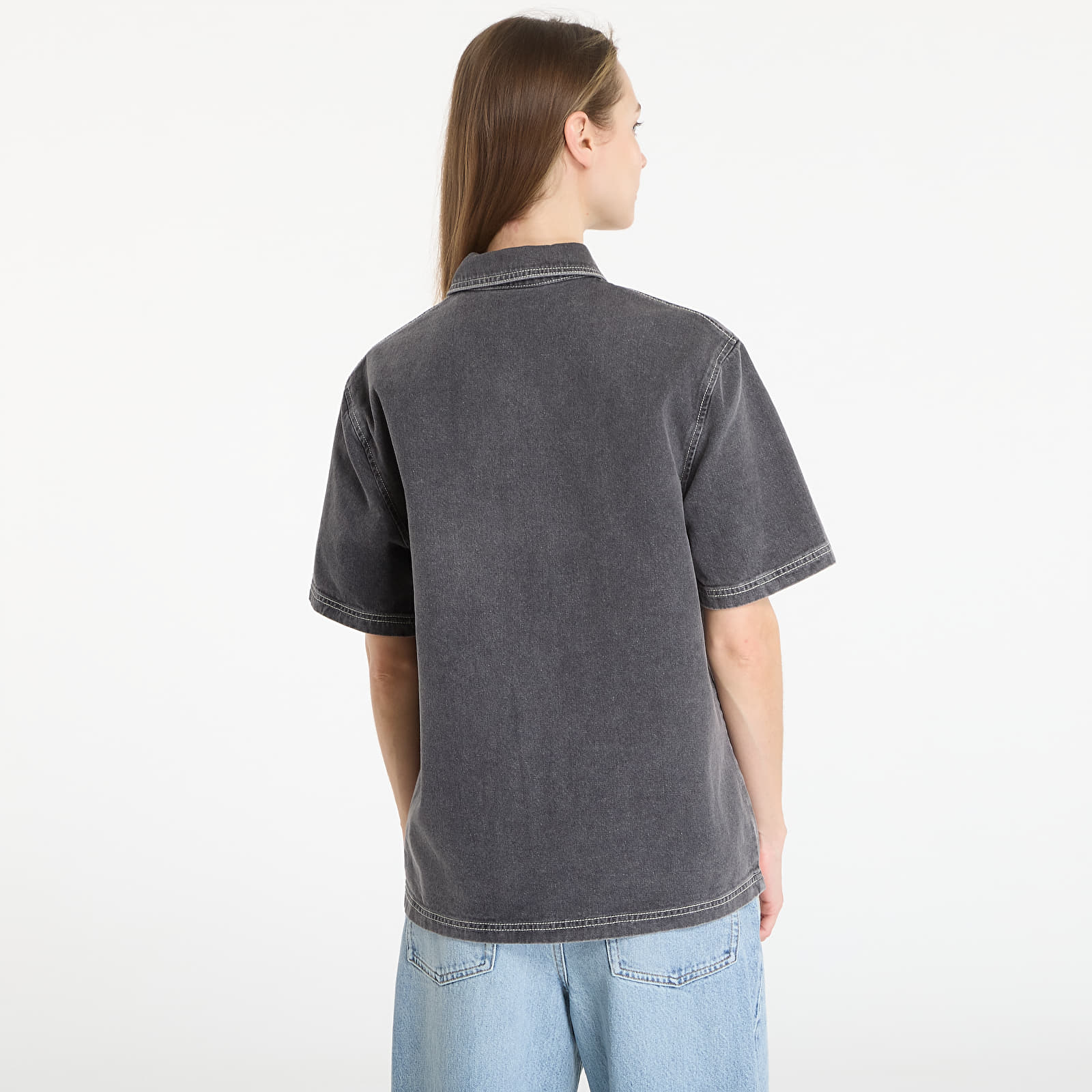 Krekli DIME Stonewash Button Up UNISEX Black Washed