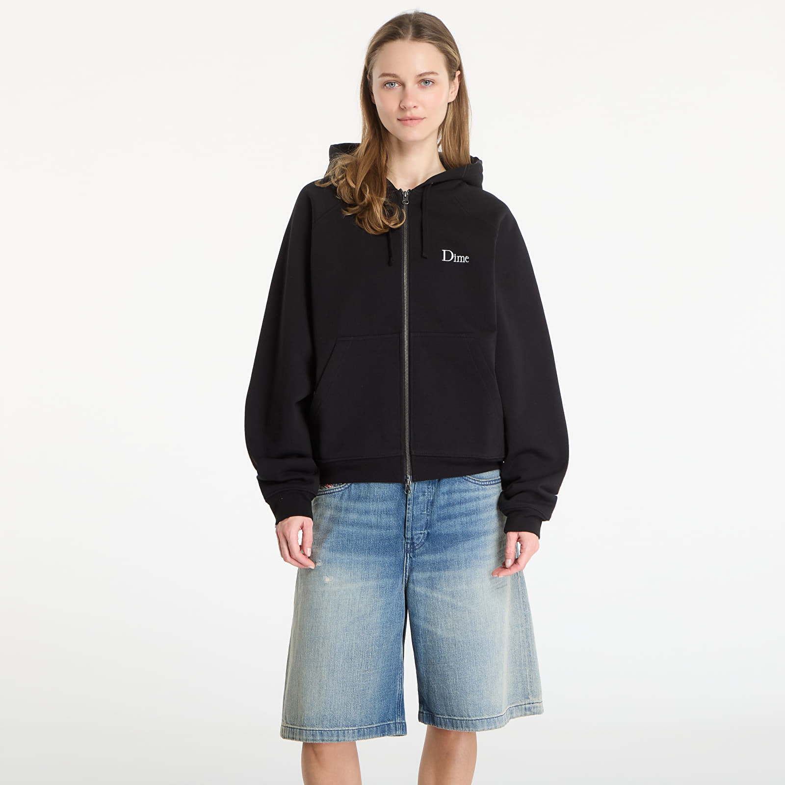 Vīriešu kapuces DIME Classic Small Logo Zip Hoodie UNISEX Black