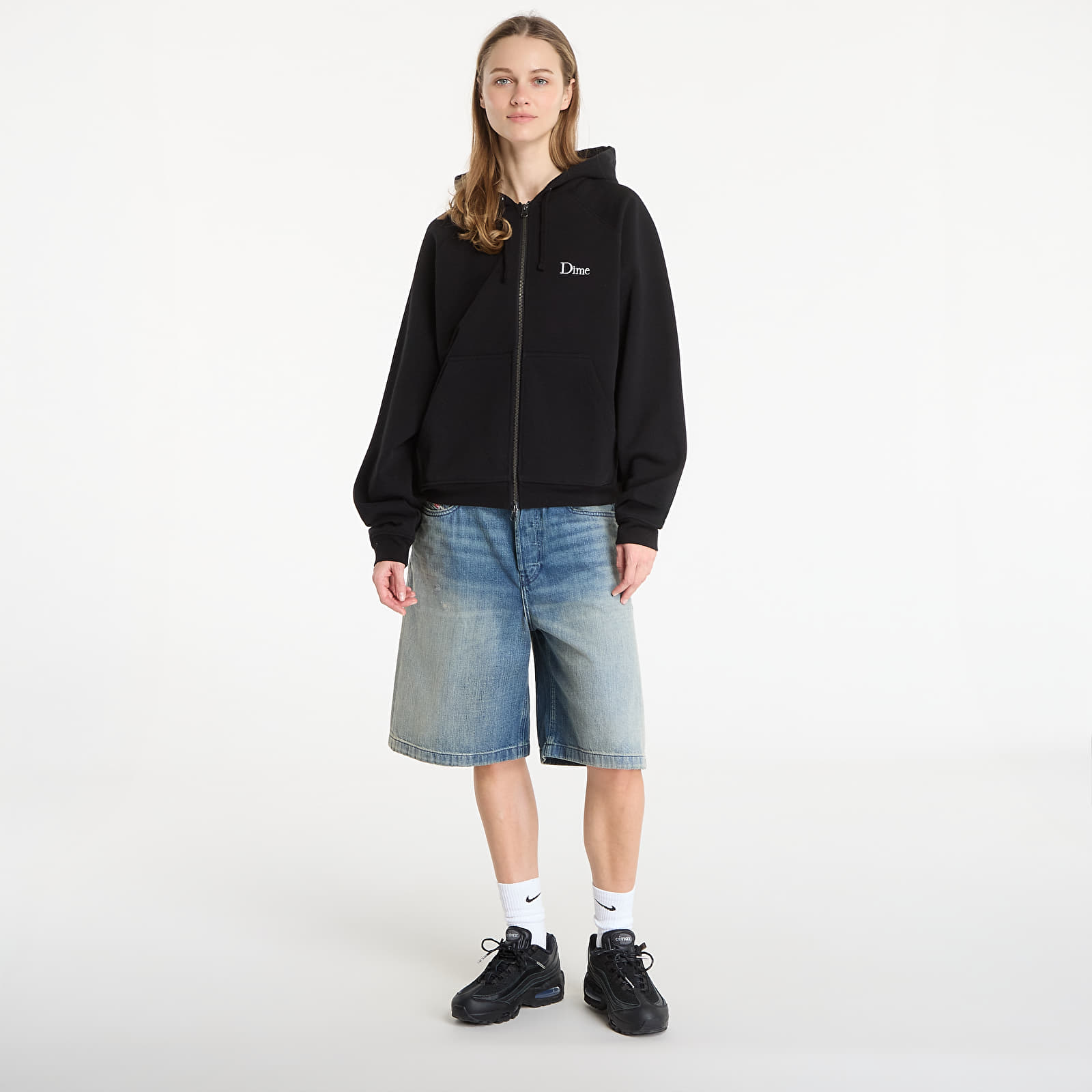 Vīriešu kapuces DIME Classic Small Logo Zip Hoodie UNISEX Black