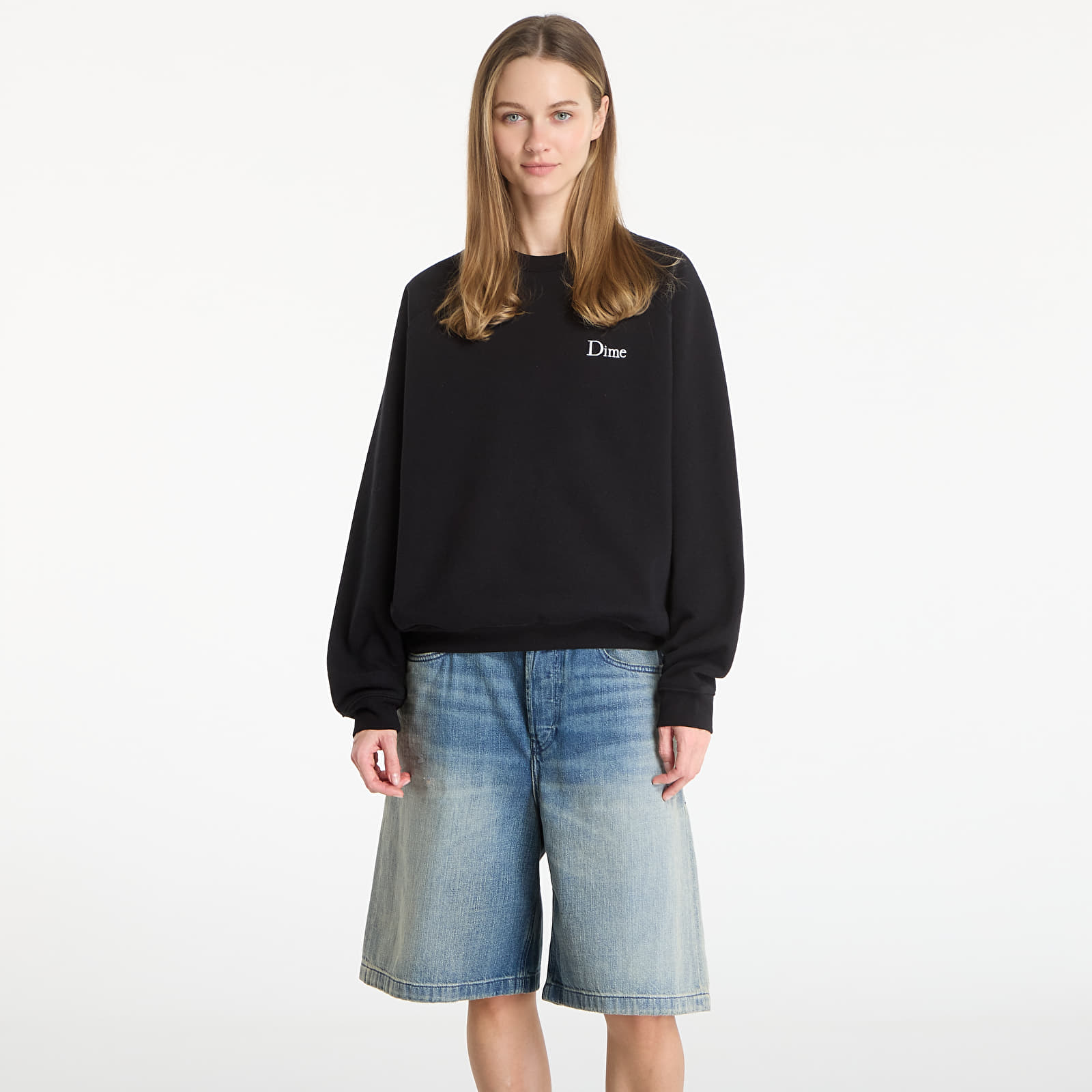 Hoodies für Männer DIME Classic Small Logo Crewneck UNISEX Black