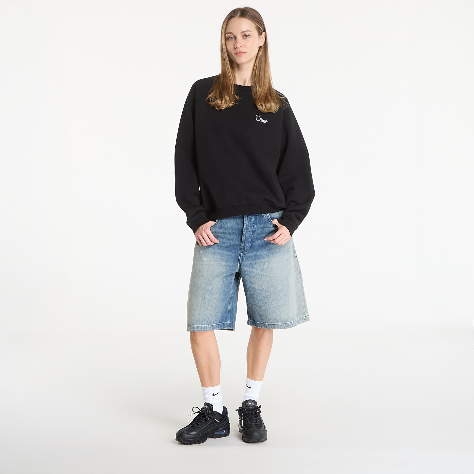 Hoodies für Männer DIME Classic Small Logo Crewneck UNISEX Black