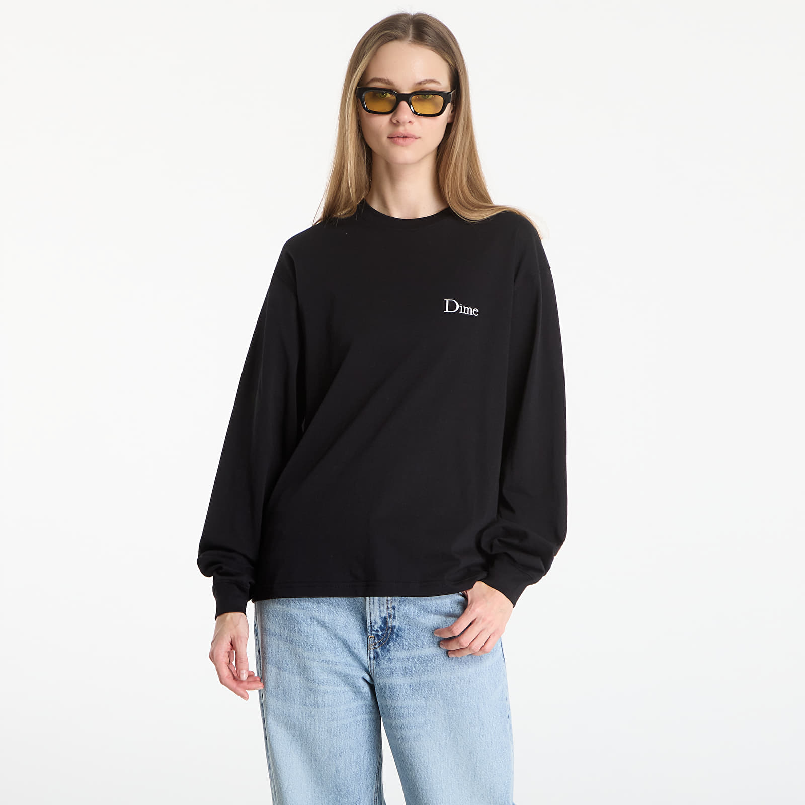 T-shirts DIME Classic Small Logo LS T-Shirt UNISEX Black