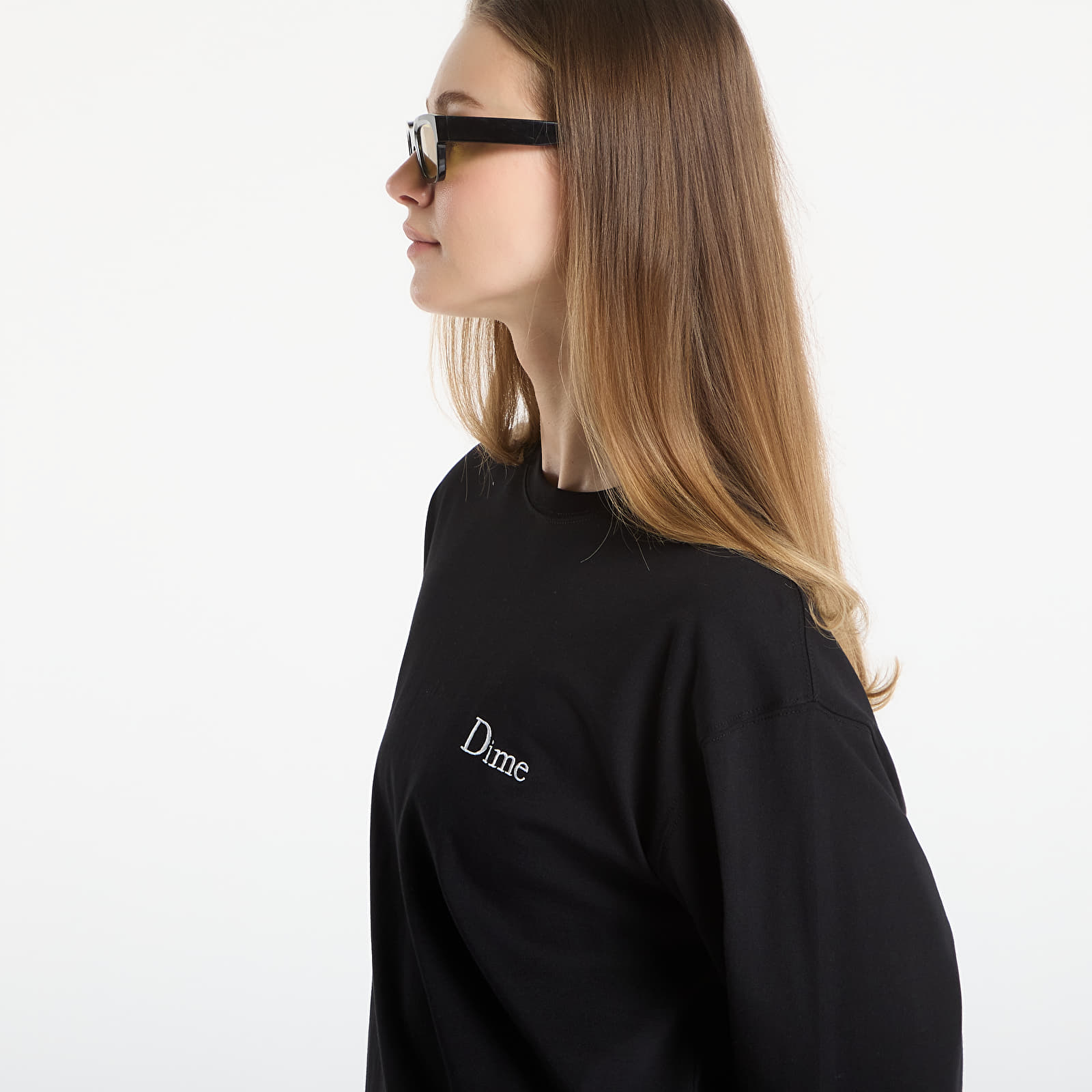 T-shirts DIME Classic Small Logo LS T-Shirt UNISEX Black