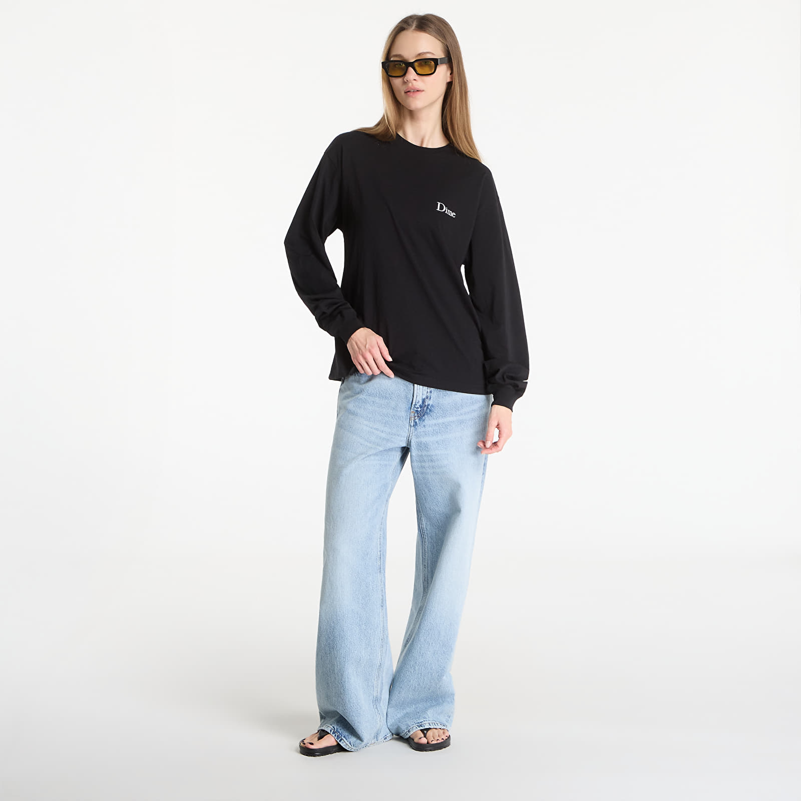 T-shirts DIME Classic Small Logo LS T-Shirt UNISEX Black