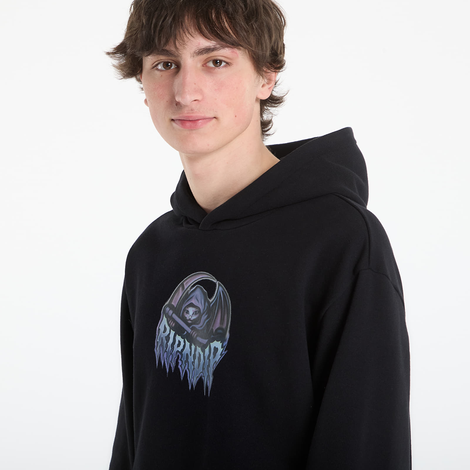 Mikiny RIPNDIP Out Of Time Hoodie Black Wash