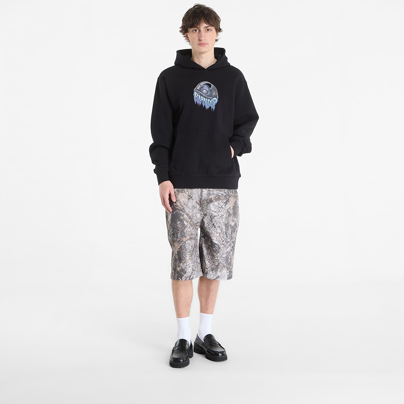 Mikiny RIPNDIP Out Of Time Hoodie Black Wash