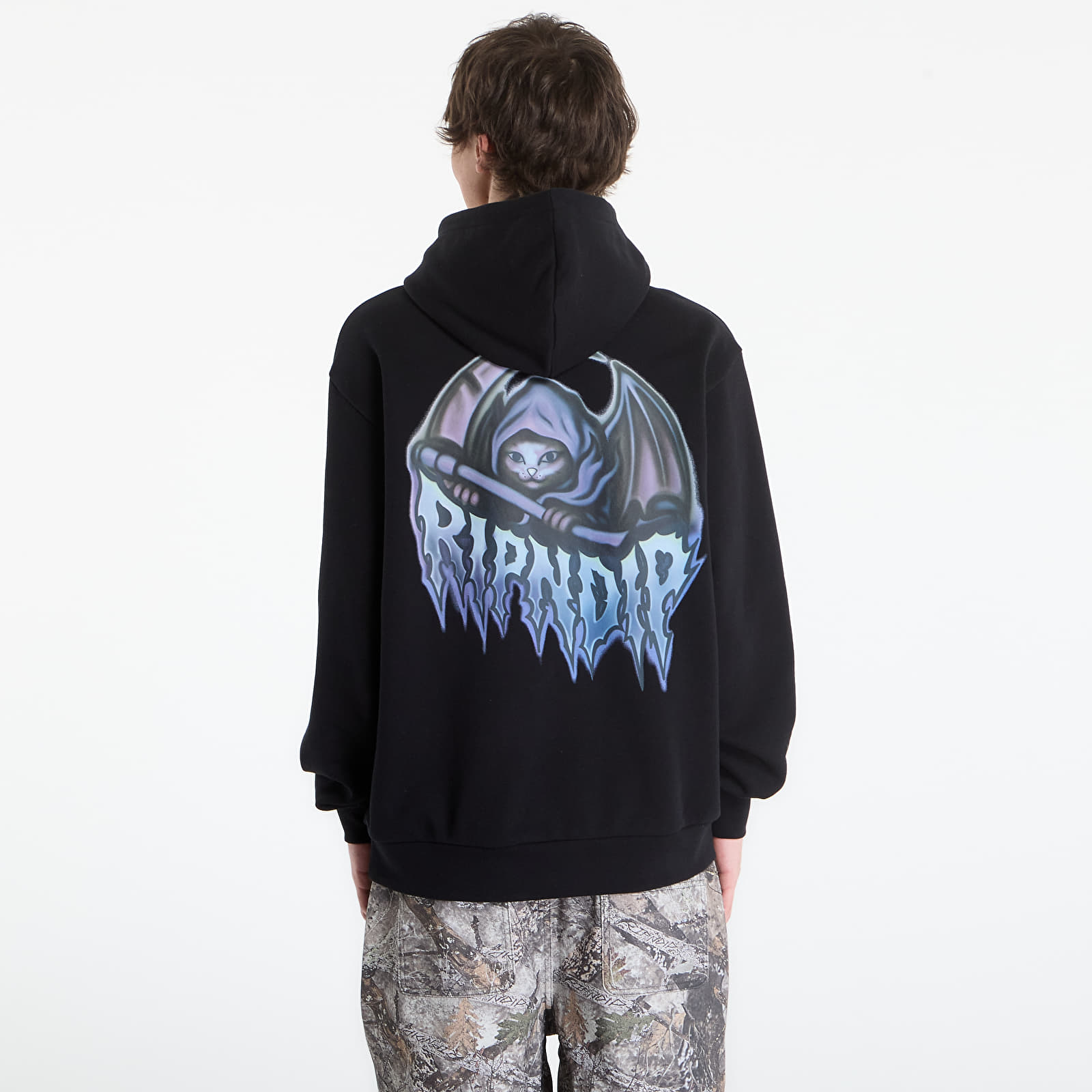 Mikiny RIPNDIP Out Of Time Hoodie Black Wash