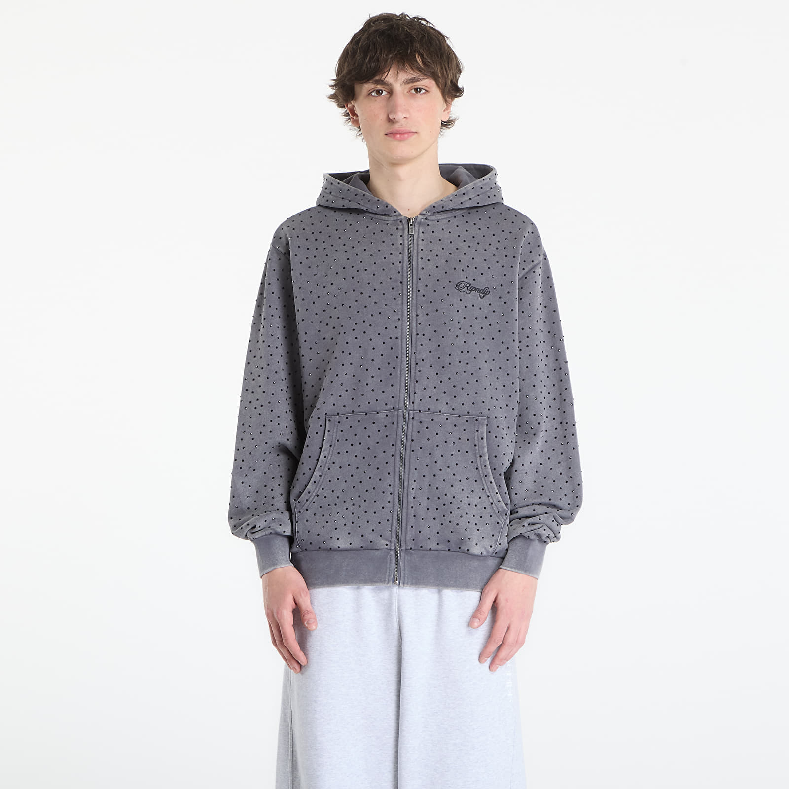 Суитшърт RIPNDIP Ripngems Zip Up Hoodie Charcoal Wash S