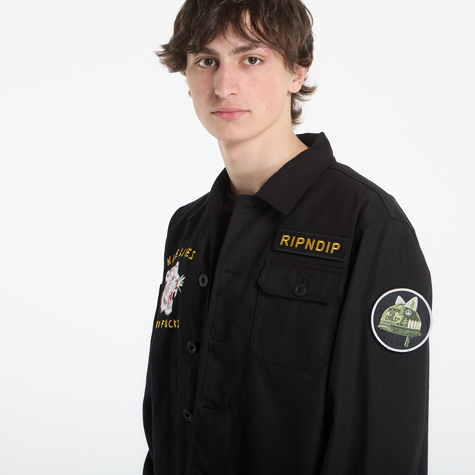 Jakne  RIPNDIP Nine Militarty Shirt Jacket Black