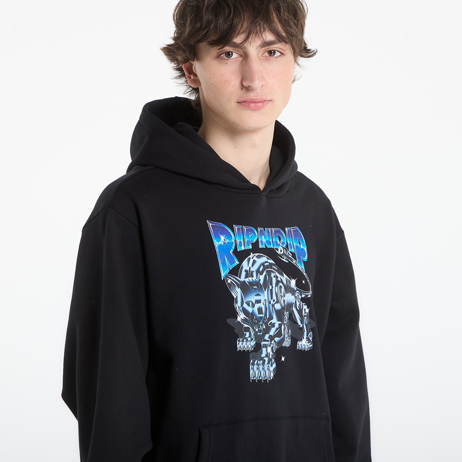 Mikiny RIPNDIP Cyborg Hoodie Black Wash