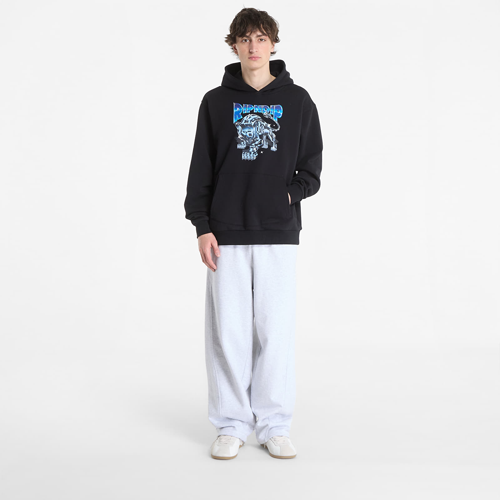 Mikiny RIPNDIP Cyborg Hoodie Black Wash