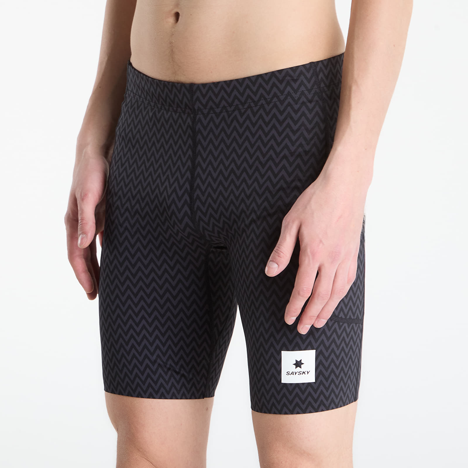 Leggings til mænd SAYSKY Zig Zag Combat+ Short Tights 9" Black