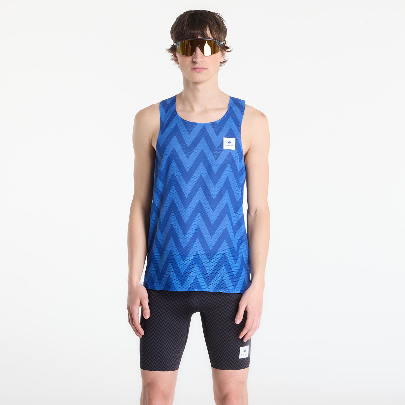 Tank tops for menn SAYSKY Zig Zag Flow Air Singlet Blue
