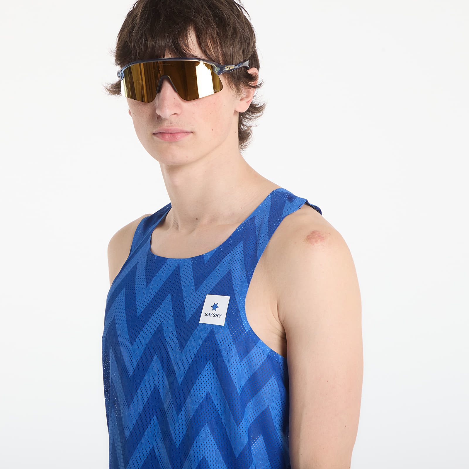 Tank tops for menn SAYSKY Zig Zag Flow Air Singlet Blue