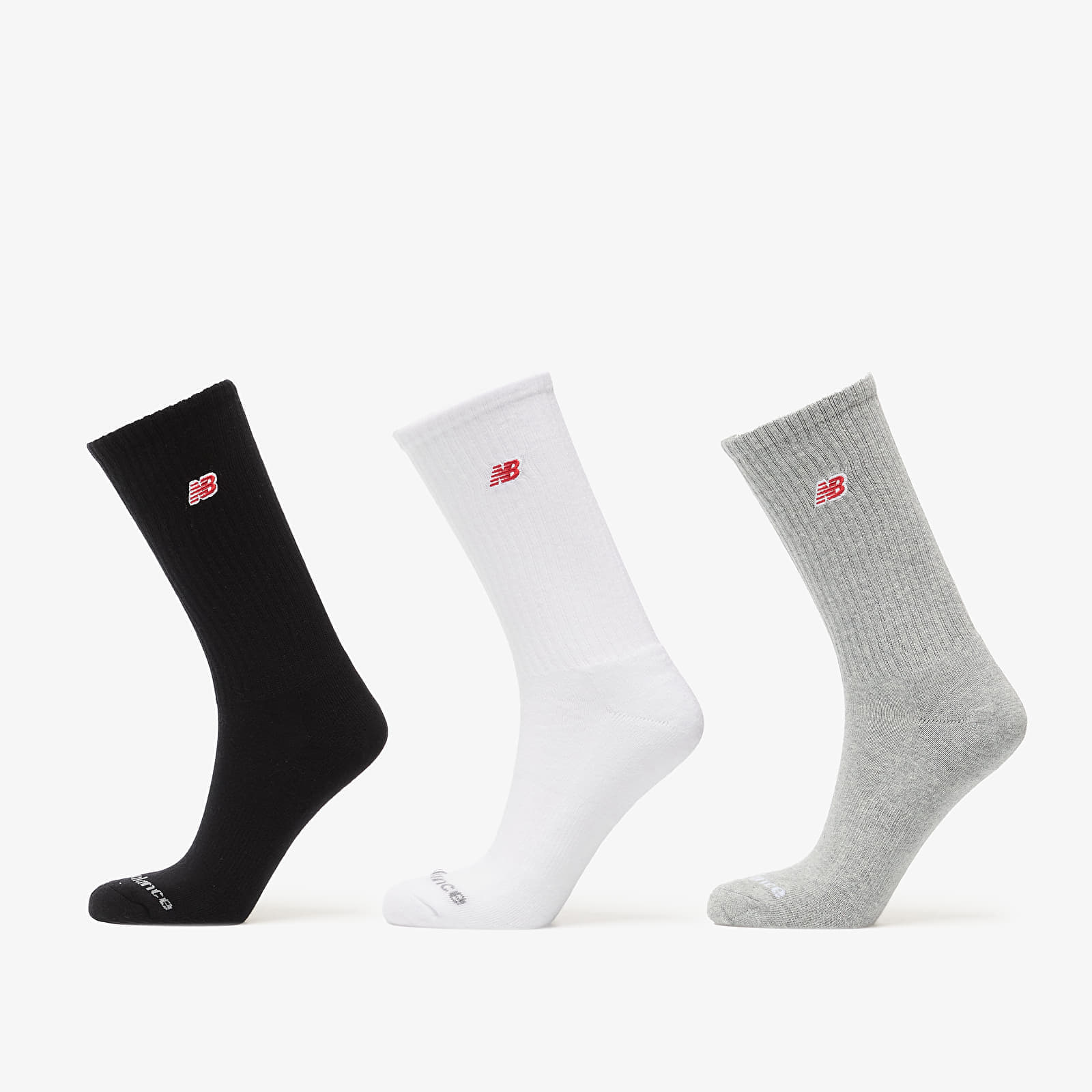 Чорапи New Balance Red Patch Logo Crew Socks 3-Pack Black/ White/ Grey M