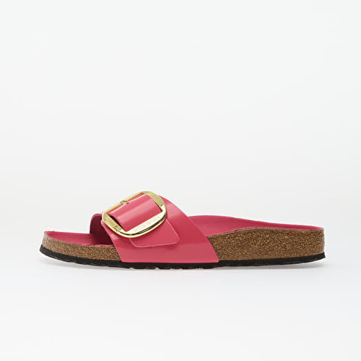 Birkenstock Madrid Big Buckle Natural Leather Patent Women High-Shine Fuchsia Tulip