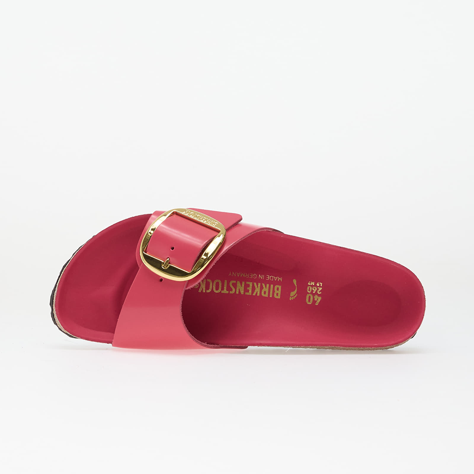 Zapatillas mujer Birkenstock Madrid Big Buckle Natural Leather Patent Women High-Shine Fuchsia Tulip