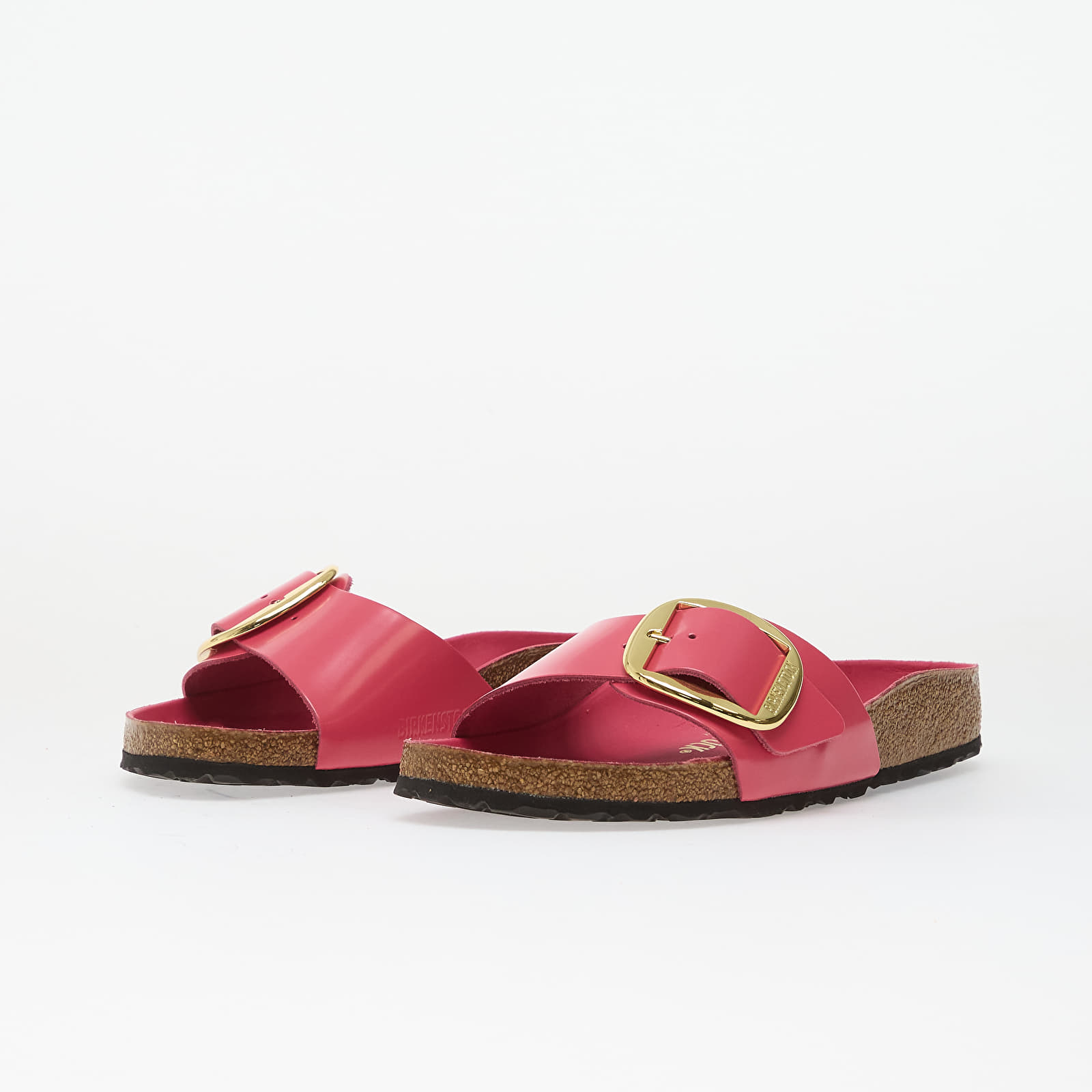 Zapatillas mujer Birkenstock Madrid Big Buckle Natural Leather Patent Women High-Shine Fuchsia Tulip