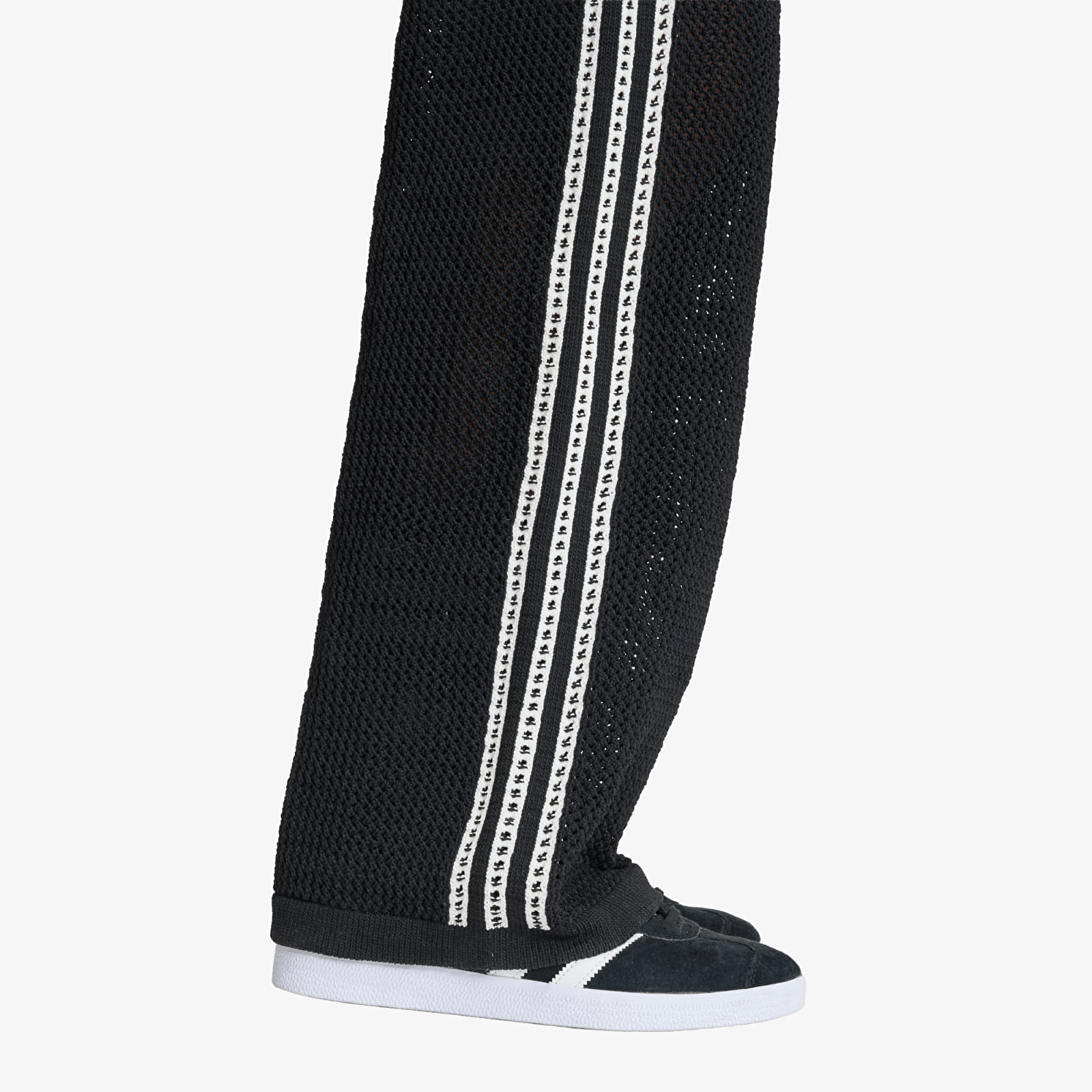 Jogginghosen für Frauen adidas Knitted Crochet Firebird Track Pants Black