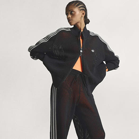 adidas Knitted Crochet Firebird Track Pants Black | Footshop
