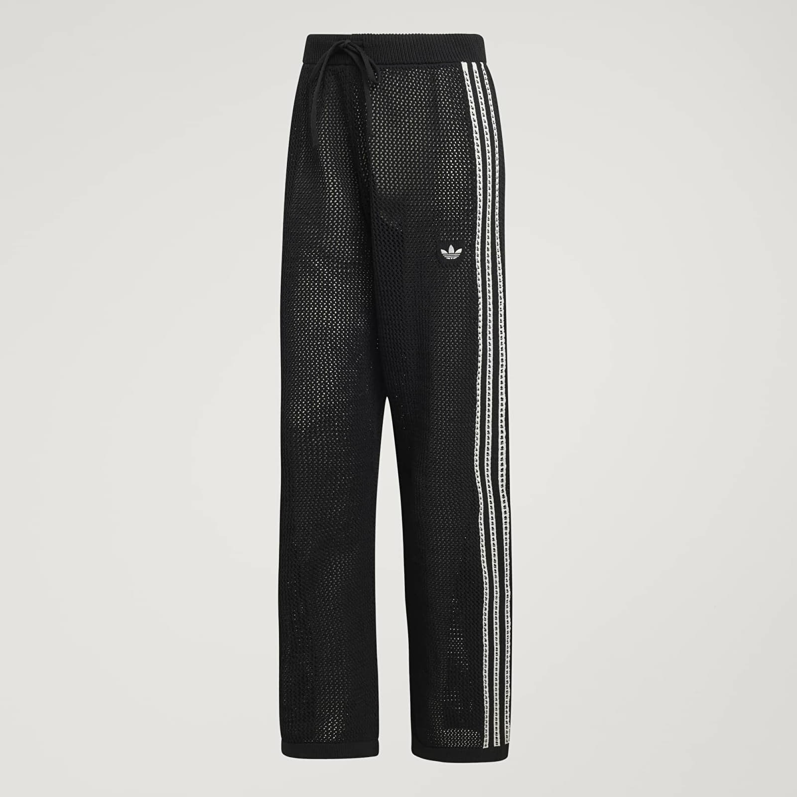 Jogginghosen für Frauen adidas Knitted Crochet Firebird Track Pants Black