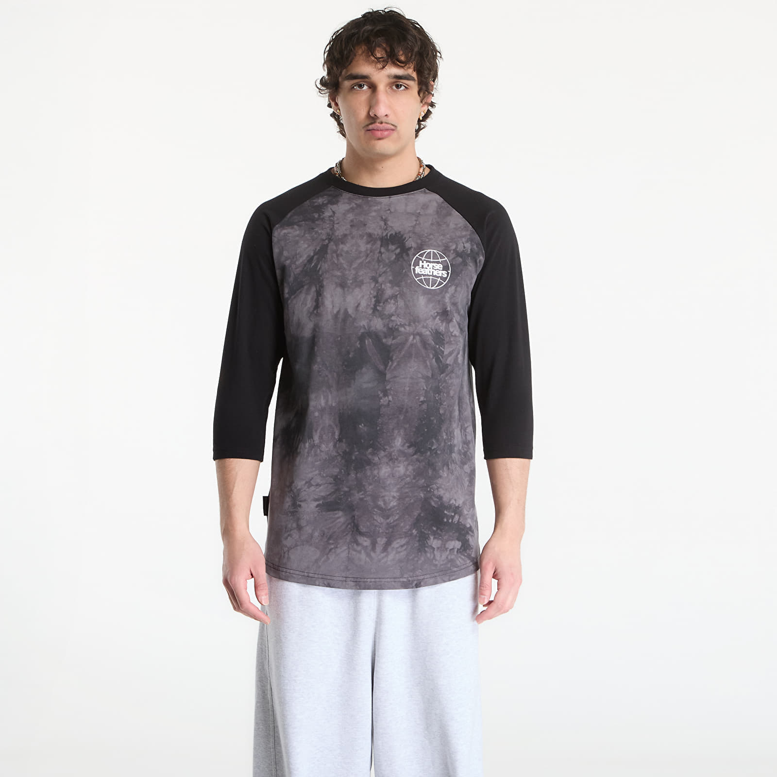 Тениска Horsefeathers Global Raglan T-Shirt Black/ Tie Dye S