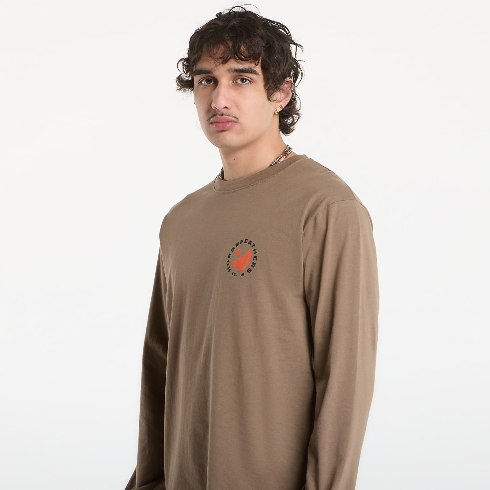 Moške majice  Horsefeathers Altitude Ls T-Shirt Fossil