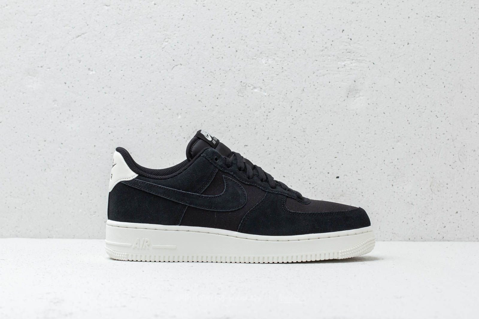 Men s shoes Nike Air Force 1 07 Suede Black Black Sail Footshop