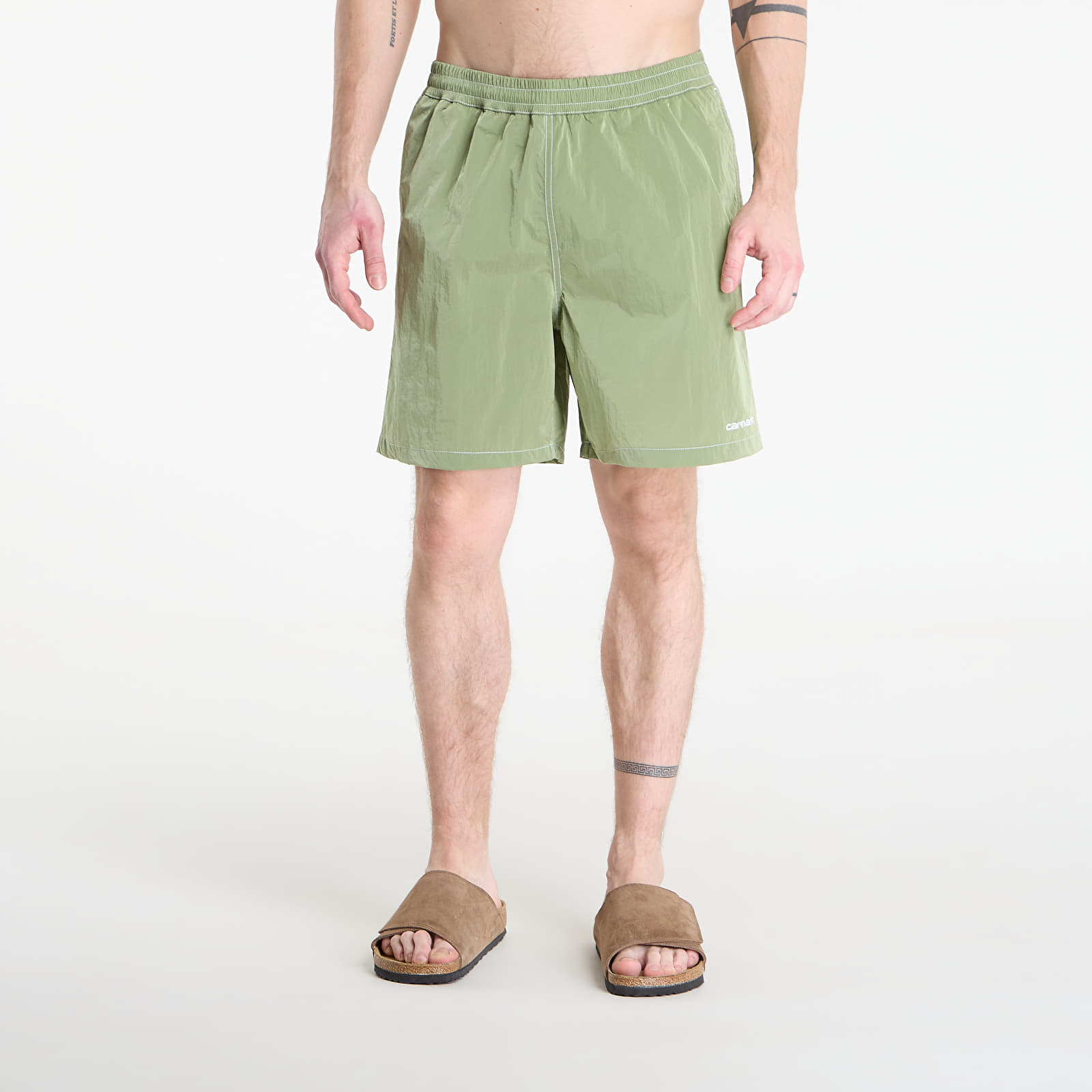 Moške kopalke Carhartt WIP Canby Swim Trunks Gentle Green/ White