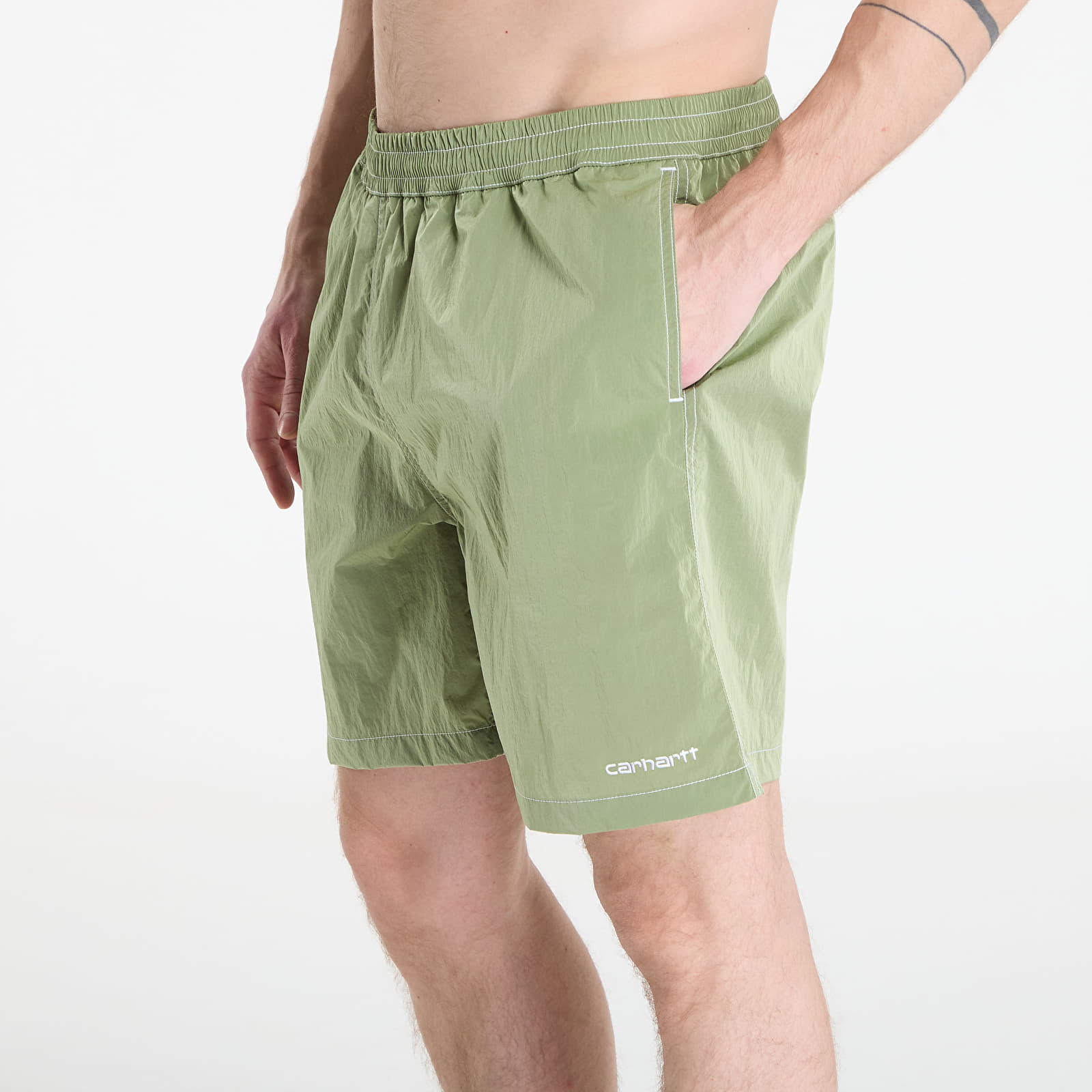 Moške kopalke Carhartt WIP Canby Swim Trunks Gentle Green/ White