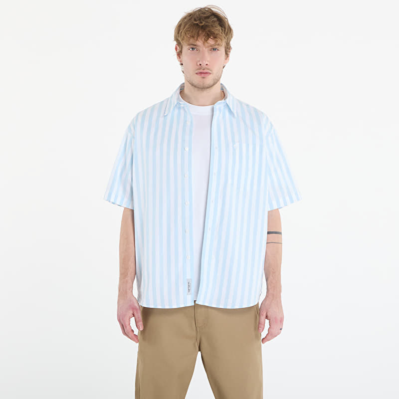 Skjorte Carhartt WIP S/S Royce Shirt Royce Stripe, Icaria/ White