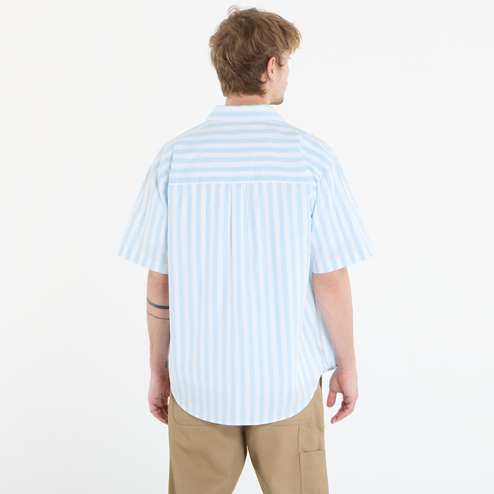 Vyriški marškiniai Carhartt WIP S/S Royce Shirt Royce Stripe, Icaria/ White