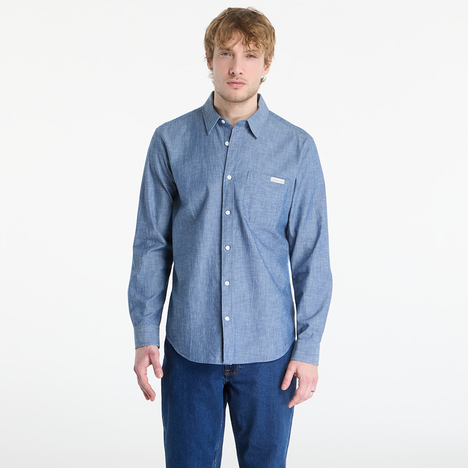 Miesten paidat Calvin Klein Jeans Ls Chambray Classic Shirt Blue Descent