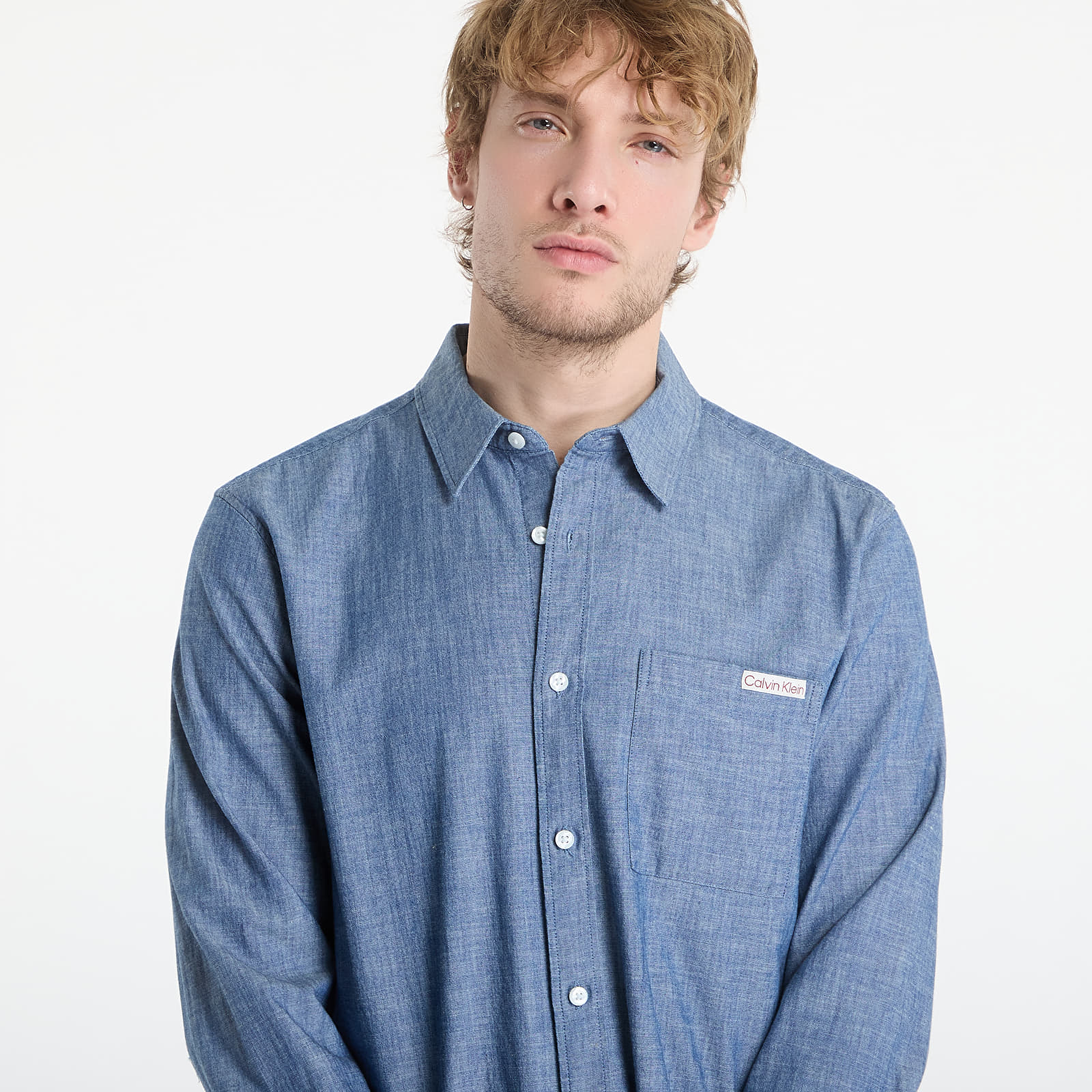 Miesten paidat Calvin Klein Jeans Ls Chambray Classic Shirt Blue Descent