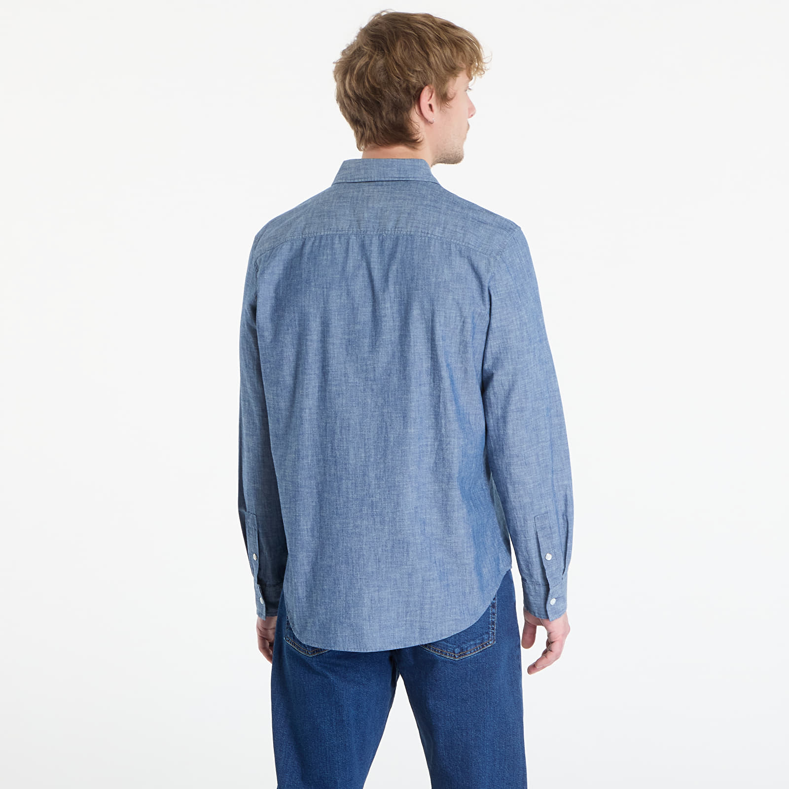 Miesten paidat Calvin Klein Jeans Ls Chambray Classic Shirt Blue Descent