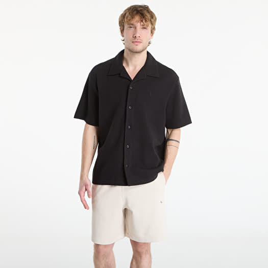 Shirt Calvin Klein Jeans Ss Hd Cotton Waffle Camp Shirt Black